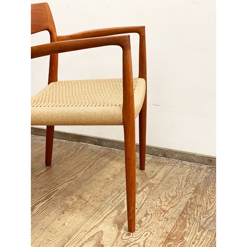 Paar vintage teakhouten stoelen model 57 van Niels O. Moller voor J.l Mollers Mobelfabrik, Denemarken 1950