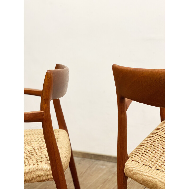 Set of 4 Danish mid-century model 57 chairs by Niels O. Moller for Jl Mollers Mobelfabrik, 1950