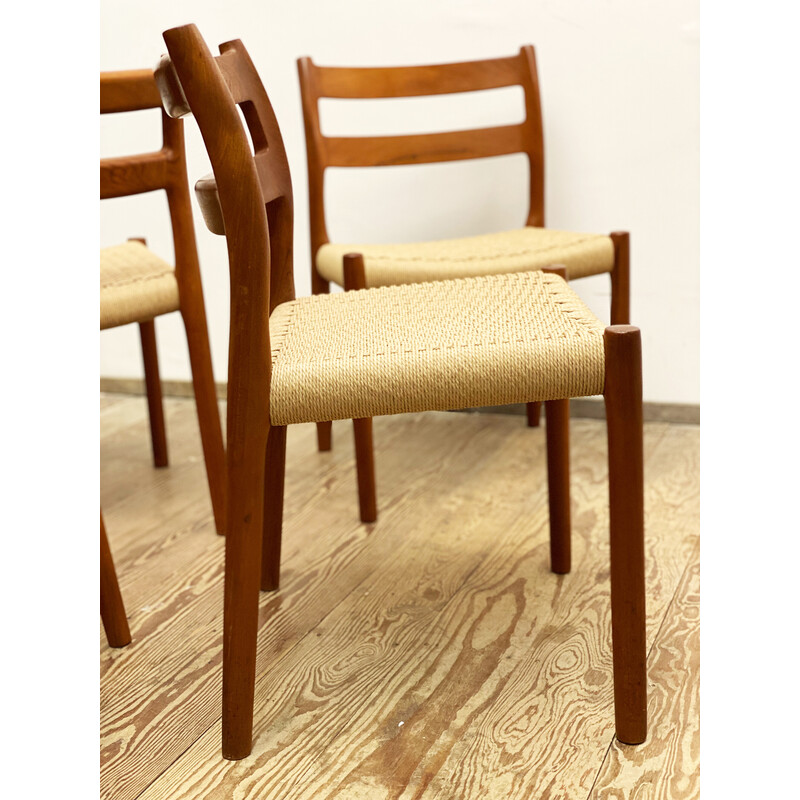 Set of 6 Danish mid-century chairs model 84 by Niels O. Møller for J. L. Møllers Møbelfabrik, 1950s