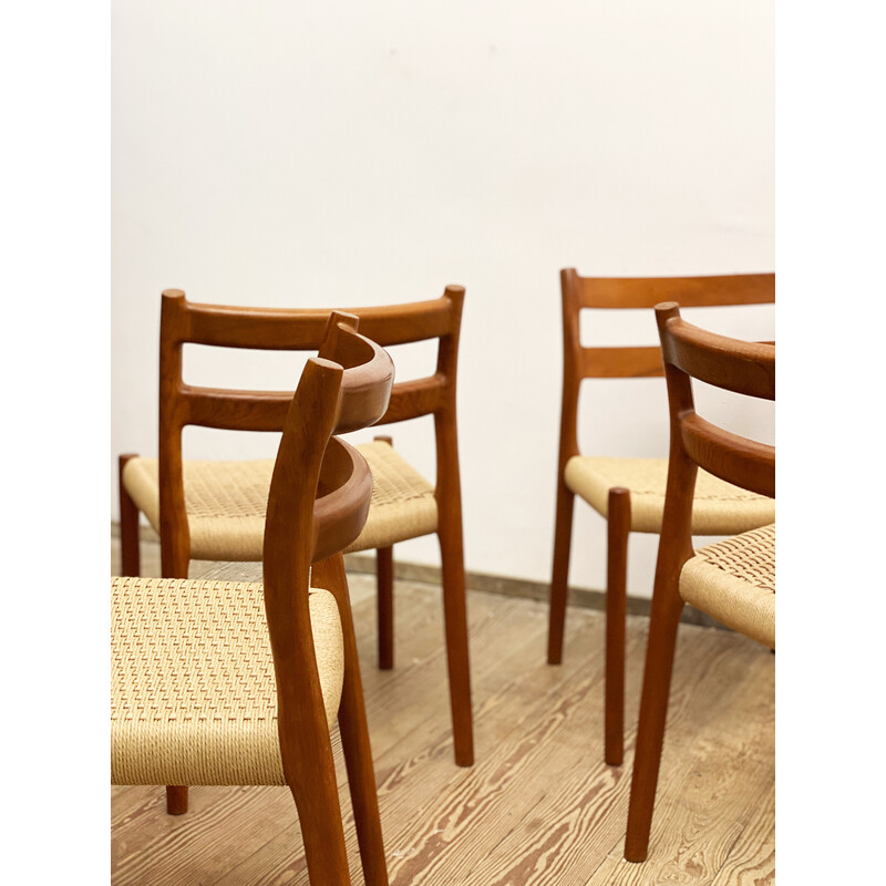 Set of 6 Danish mid-century chairs model 84 by Niels O. Møller for J. L. Møllers Møbelfabrik, 1950s