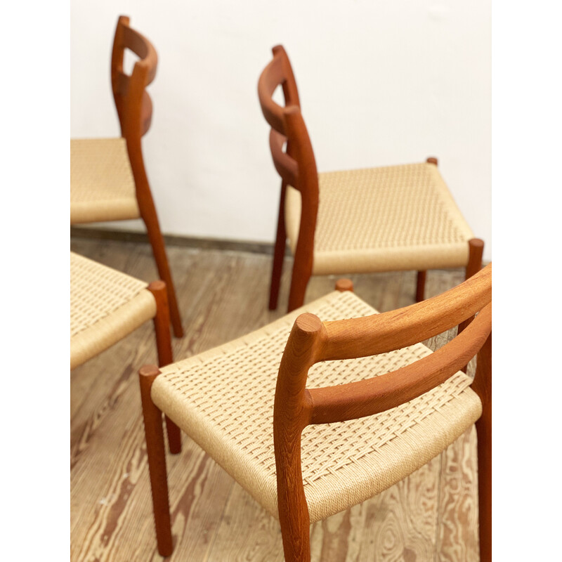 Set of 6 Danish mid-century chairs model 84 by Niels O. Moller for J. L. Mollers Møbelfabrik, 1950s