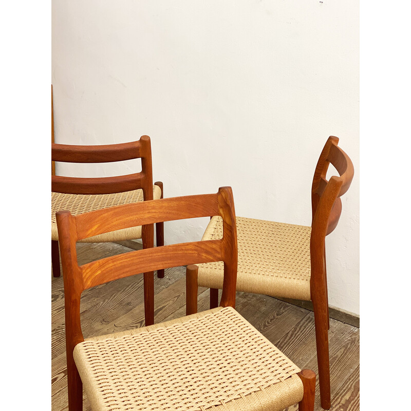 Conjunto de 6 cadeiras dinamarquesas vintage modelo 84 de Niels O. Moller para J. L. Mollers Møbelfabrik, 1950