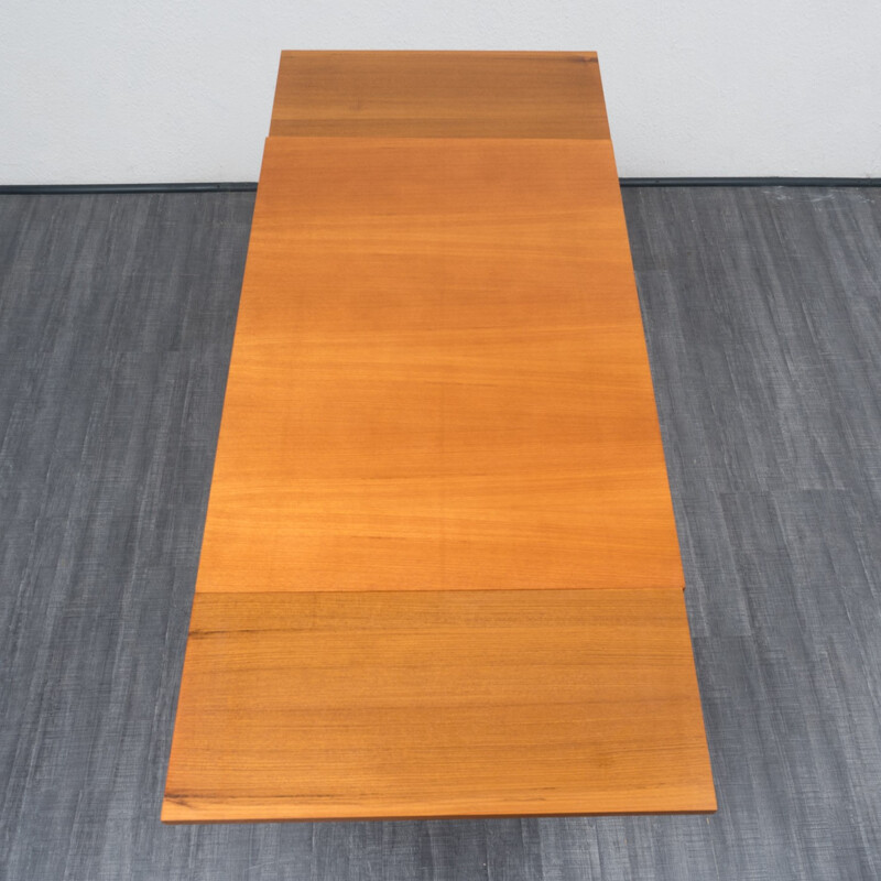 Cubical teak extendible dining table - 1960s