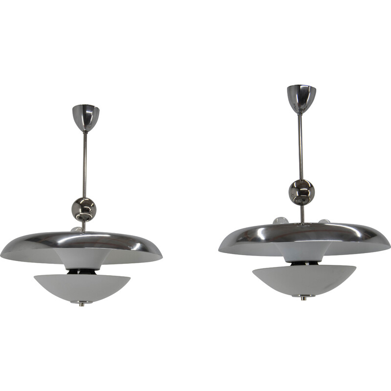 Pair of vintage Bauhaus chandeliers by Franta Anyz, 1930s