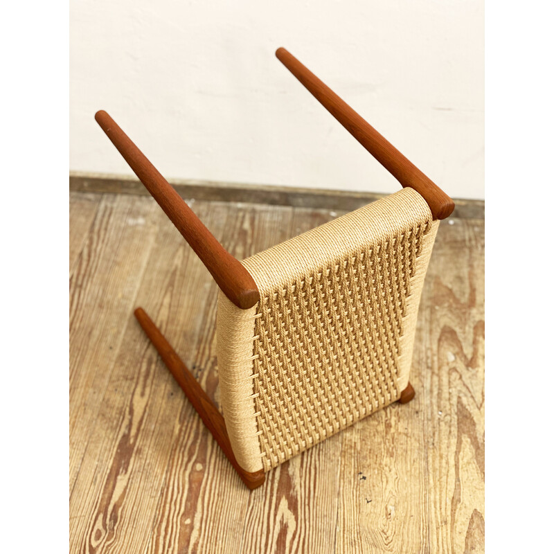 Danish mid-century model 80A stool in teak with paper mesh by Niels O. Møller for Jl Mollers, 1950s