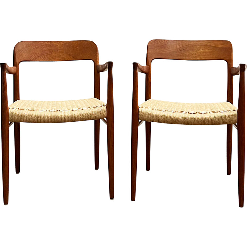 Paire de chaises danoises vintage en teck modèle 56 par Niels O Moller pour Jl Mollers Mobelfabrik, 1950