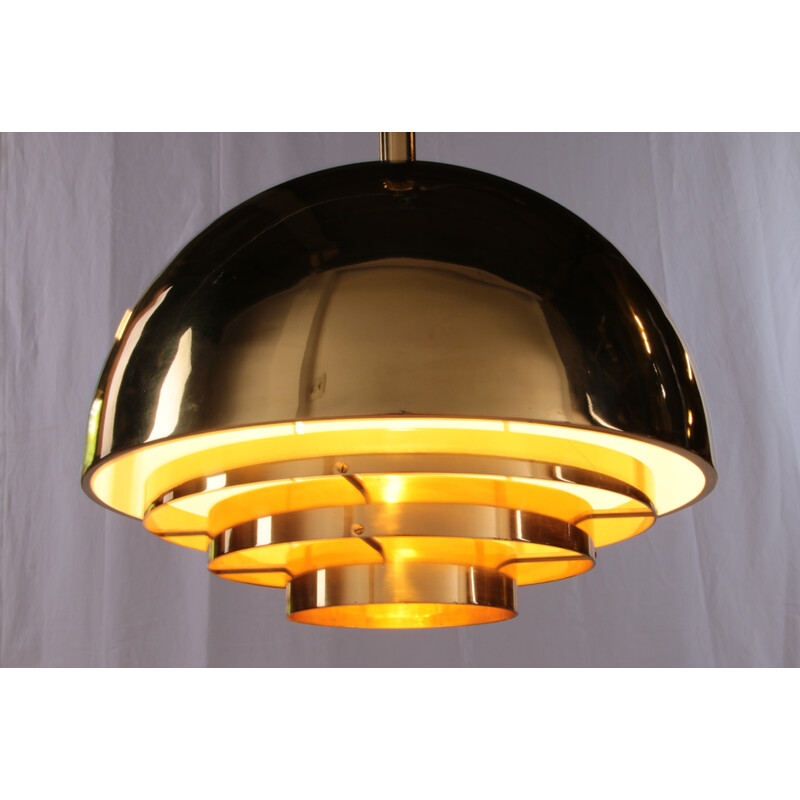 Vintage brass pendant lamp by Vereinigte Werkstatten München, Germany 1960