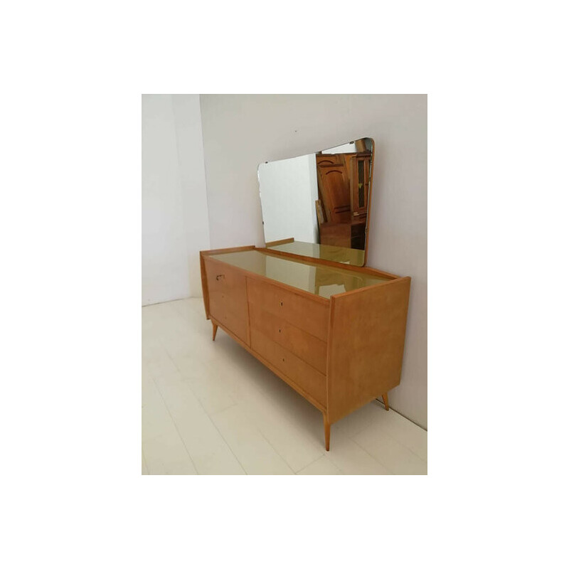 Mesa de toucador de madeira italiana Vintage, 1950