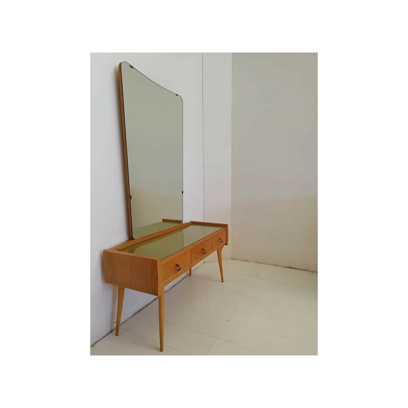 Vintage Italian dressing table in wood, 1950-1960