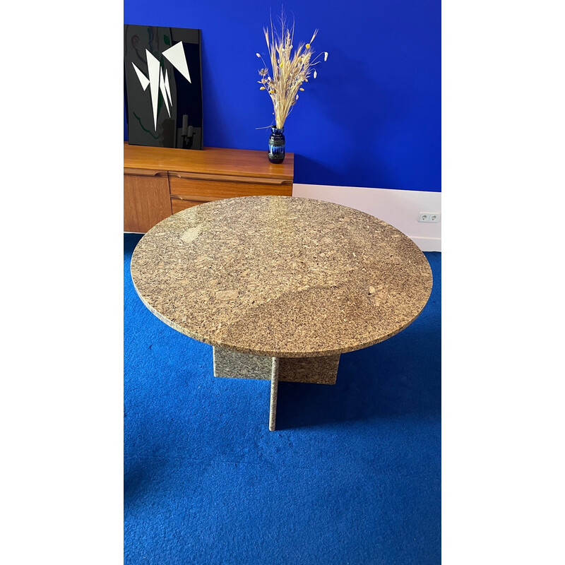 Vintage pink granite table, 1970