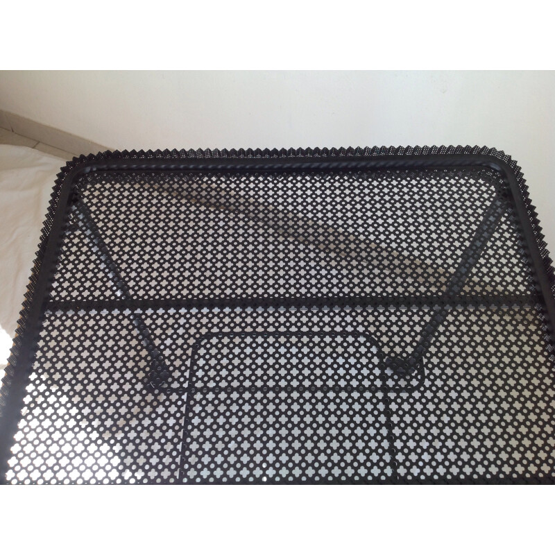 Black painted metal rolling table, Mathieu MATEGOT - 1950s