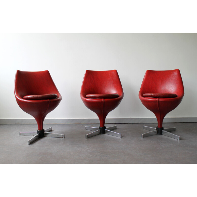 Set van 3 vintage Parijse fauteuils van Pierre Guariche voor Meurop, 1969