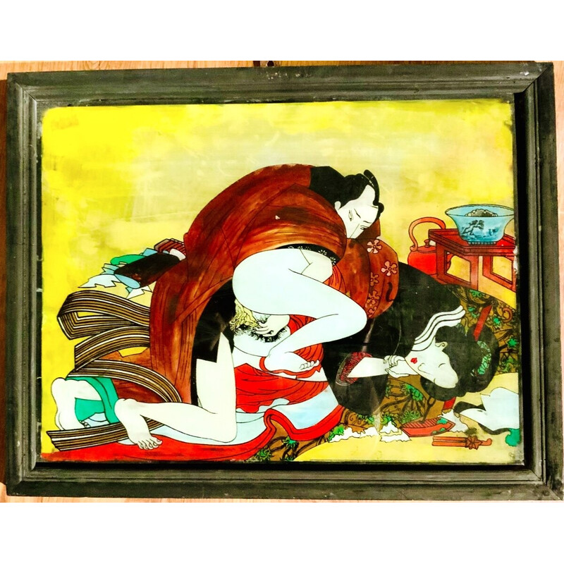 Peinture vintage "De Kamasutra Sur Verre"