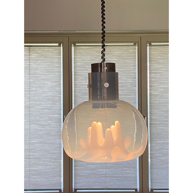 Vintage Murano glazen hanglamp van Toni Zuccheri voor VeArt, Italië 1970