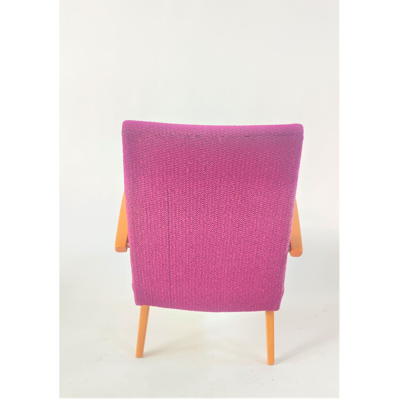 Pair of mid-century armchairs in purple by Jaroslav Šmídek, Czechoslovakia 1960s