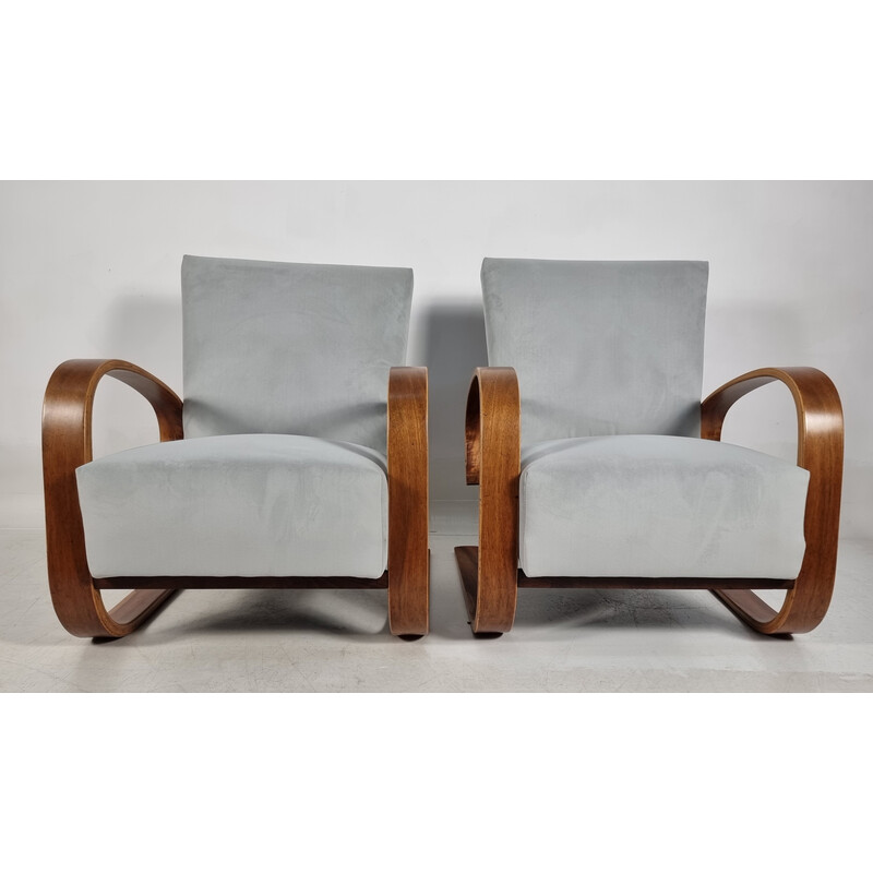 Paar vintage walnoten fauteuils van Miroslav Navratil voor Up Zavody, 1940