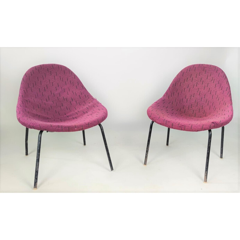 Pair of vintage shell armchairs by M. Navrátil,  Czechoslovakia 1960s