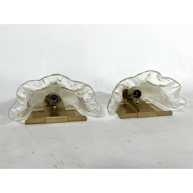 Pair of vintage Italian wall lamps in Murano glass by La Murrina, 1970