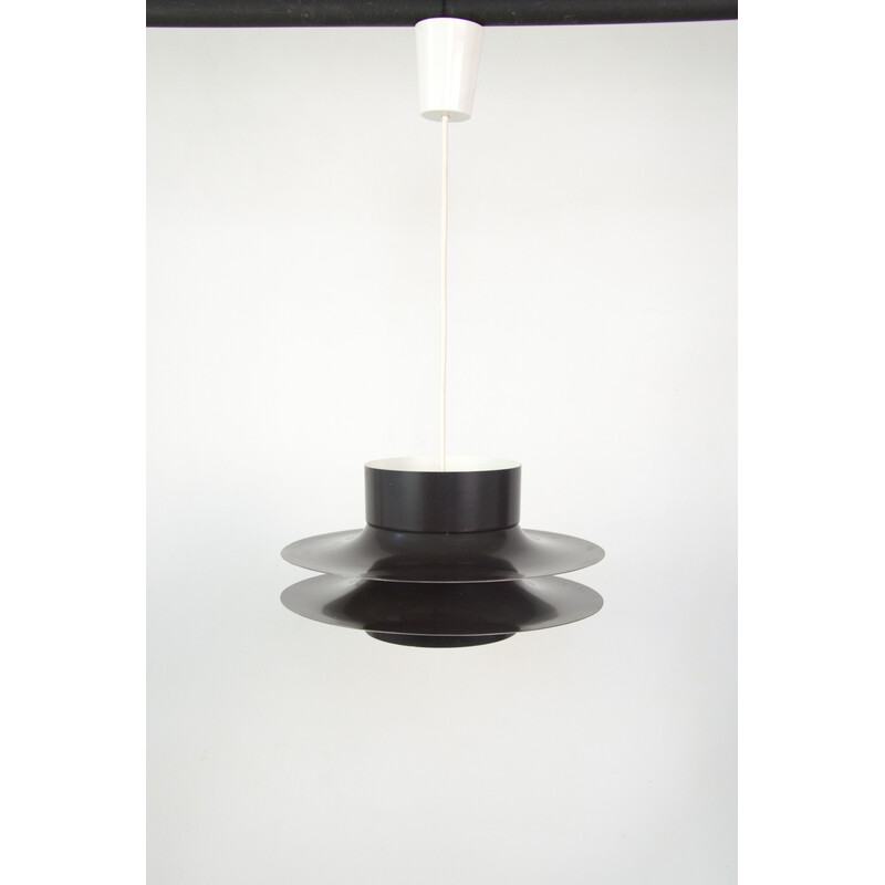 Mid century scandinavian black pendant lamp, 1970s