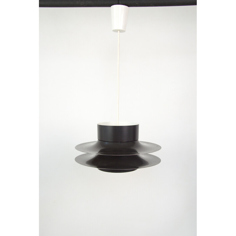 Scandinavische vintage zwarte hanglamp, 1970