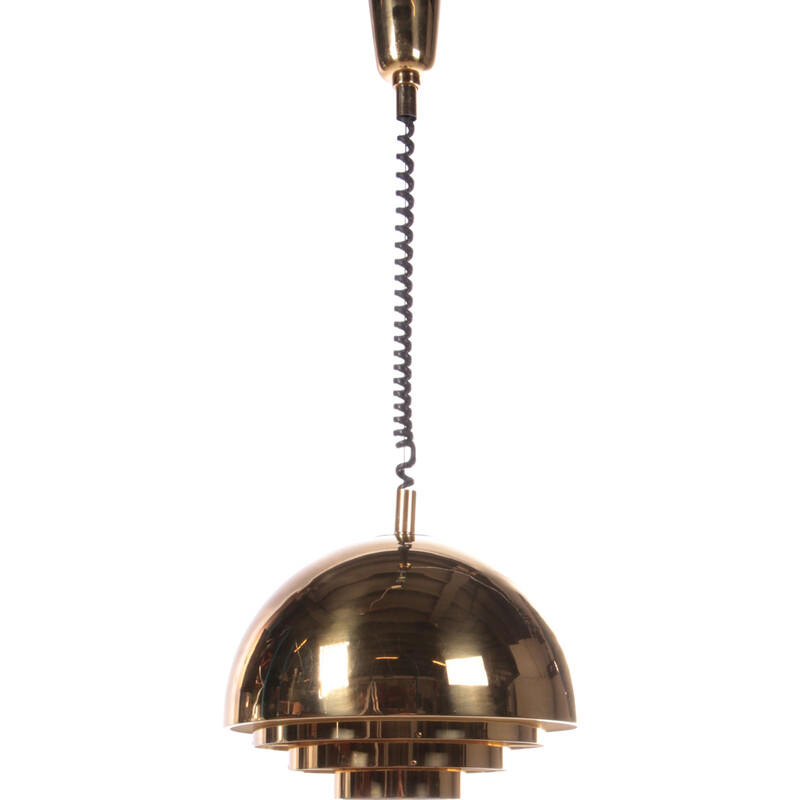 Vintage messing hanglamp van Vereinigte Werkstatten München, Duitsland 1960