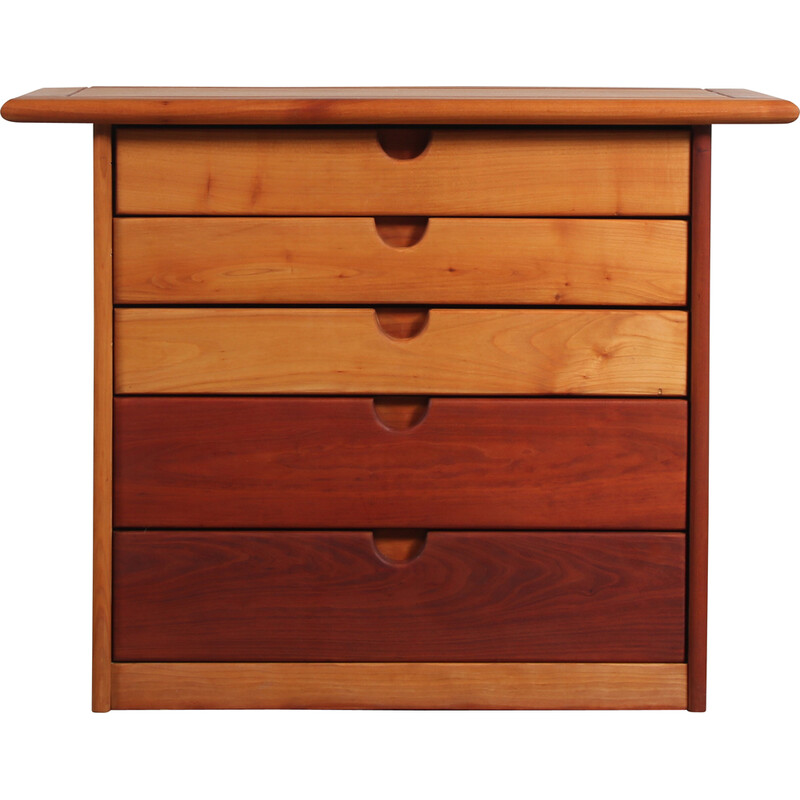 Vintage oakwood chest of drawers by Maison Regain, France 1970s
