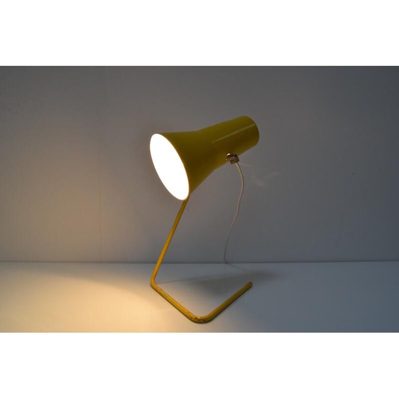 Mid century table lamp with adjustable shade by Josef Hurka for Drupol, 1960's.