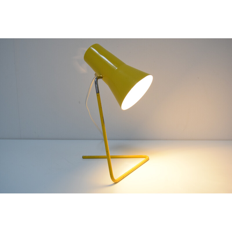 Mid century table lamp with adjustable shade by Josef Hurka for Drupol, 1960's.