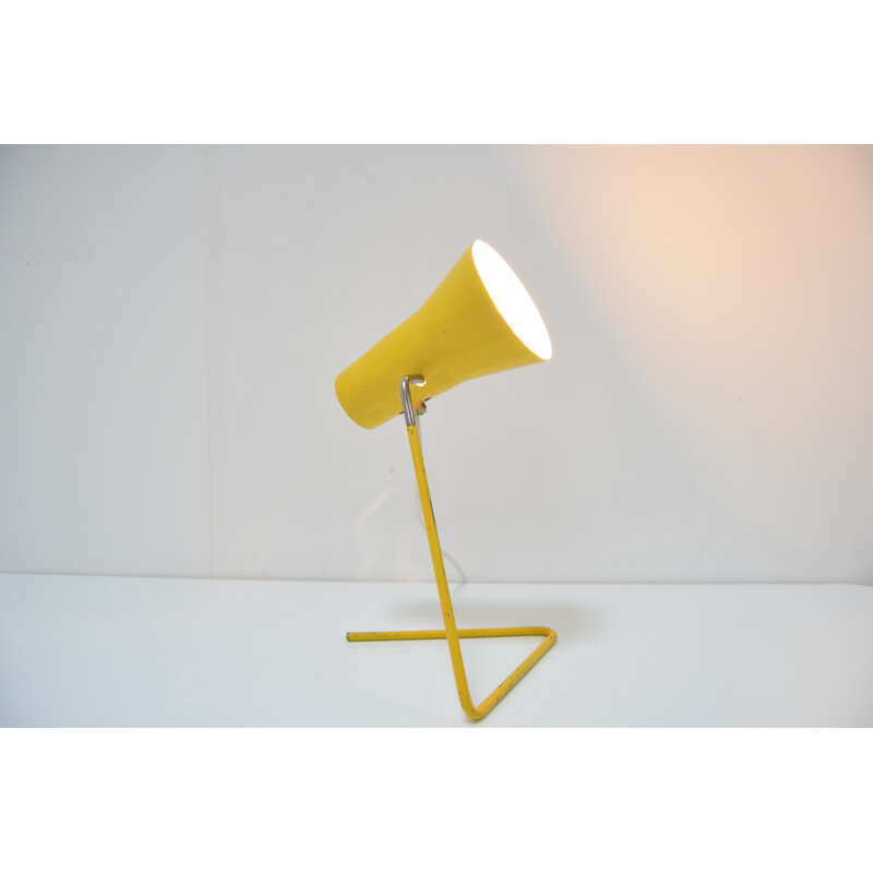 Mid century table lamp with adjustable shade by Josef Hurka for Drupol, 1960's.