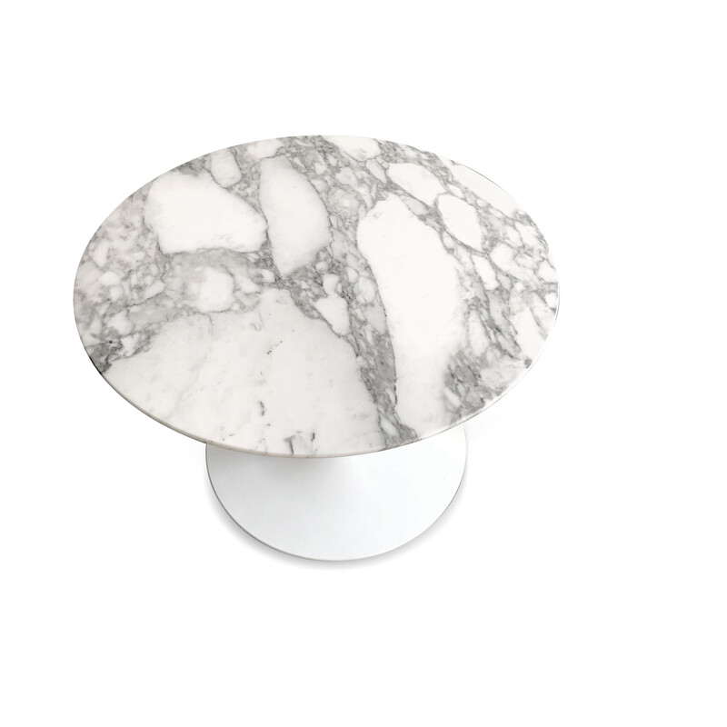 Mesa lateral em mármore Vintage Carrara da Eero Saarinen para a Knoll International