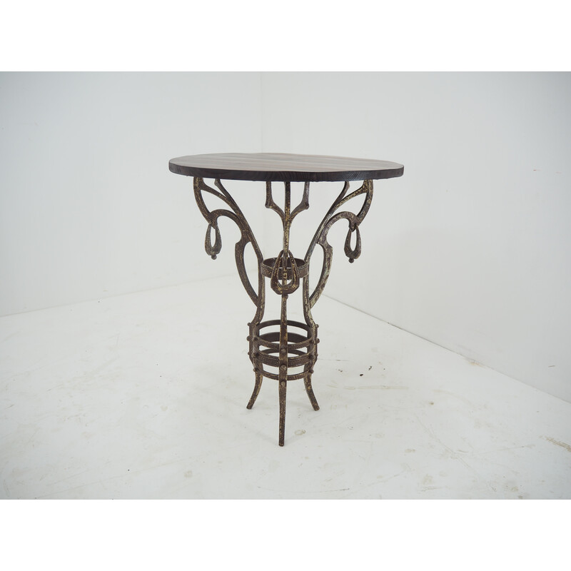 Vintage industrial iron side table