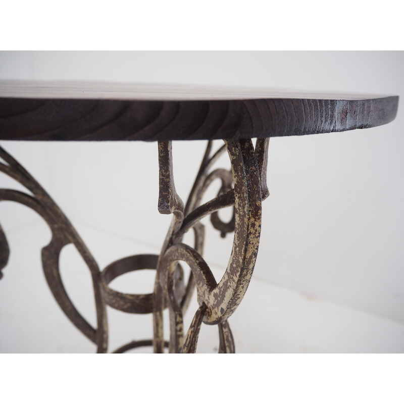 Vintage industrial iron side table