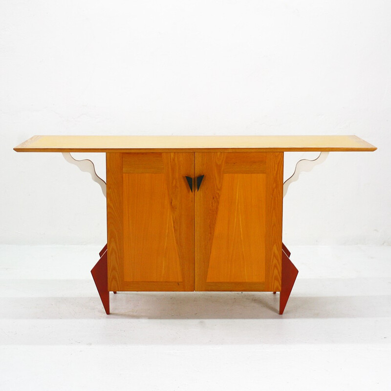 Sideboard in beech and ash wood - 1980s