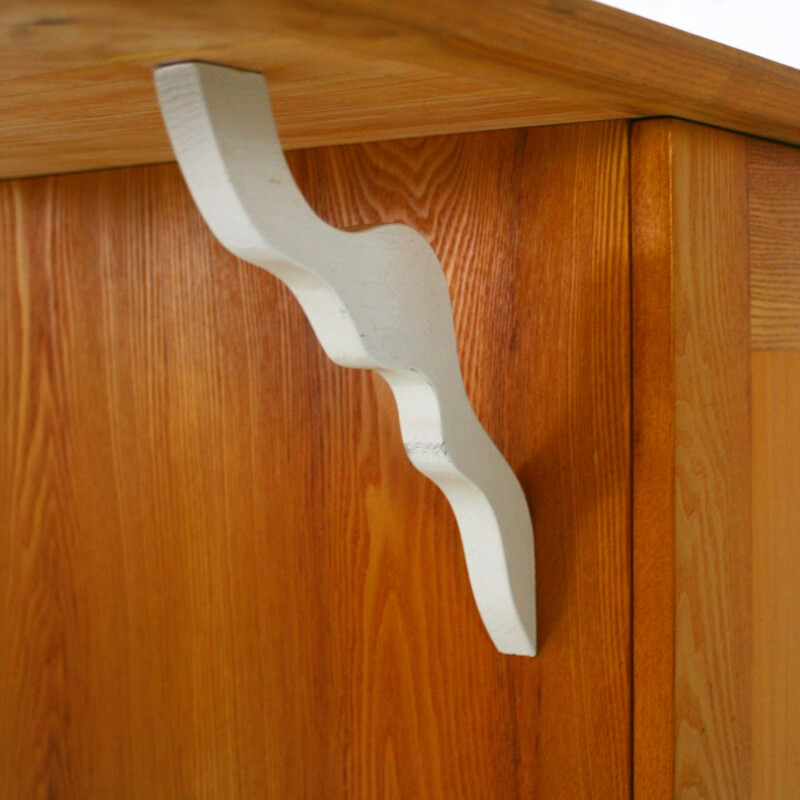 Sideboard in beech and ash wood - 1980s