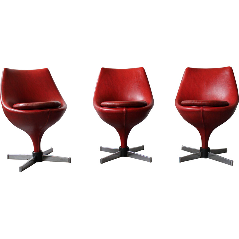 Set of 3 vintage armchairs Paris by Pierre Guariche for Meurop, 1969