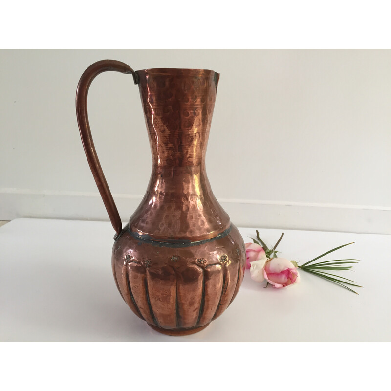 Handgefertigte Vintage-Vase aus gehämmertem Kupfer