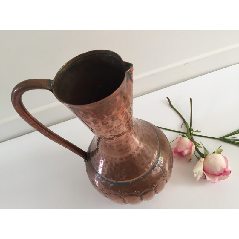 Handgefertigte Vintage-Vase aus gehämmertem Kupfer
