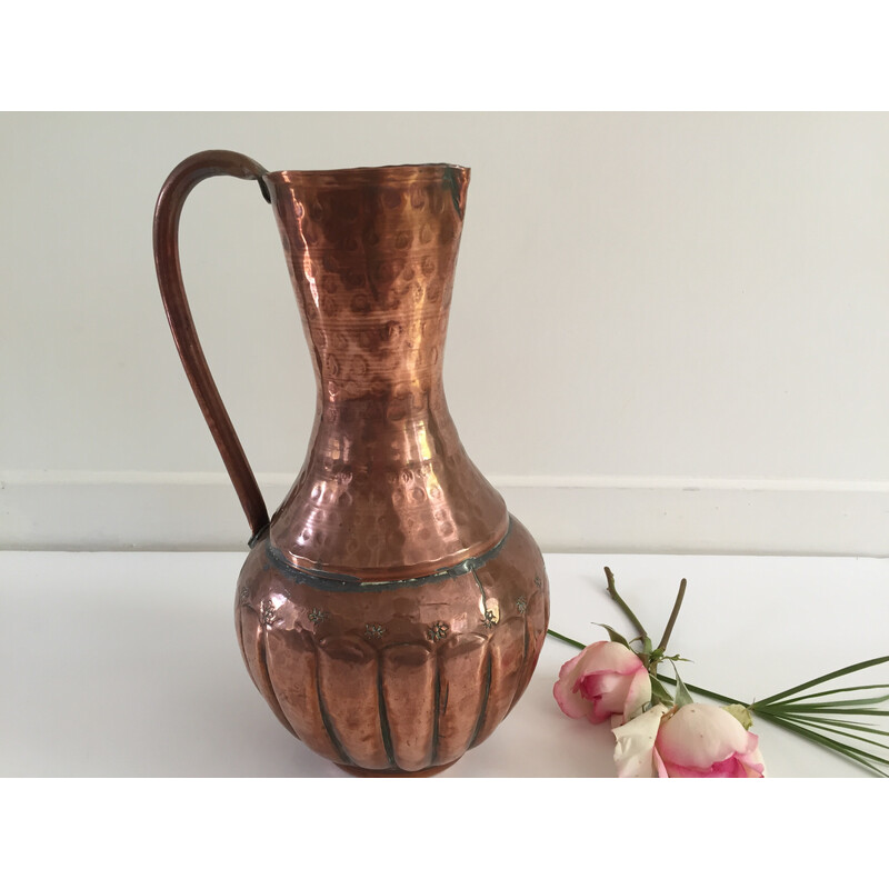 Handgefertigte Vintage-Vase aus gehämmertem Kupfer