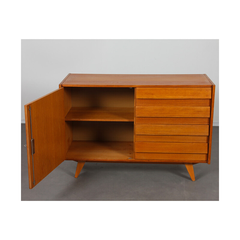 Vintage chest of drawers model U-458 in oakwood by Jiri Jiroutek for Interier Praha, 1960