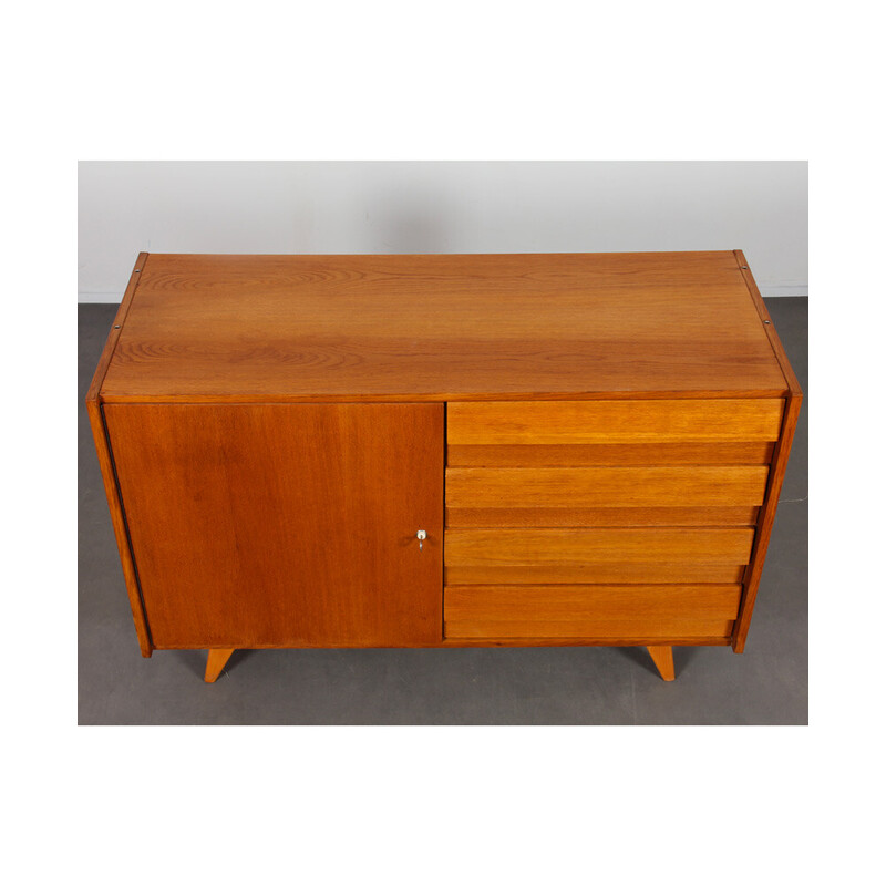 Vintage chest of drawers model U-458 in oakwood by Jiri Jiroutek for Interier Praha, 1960