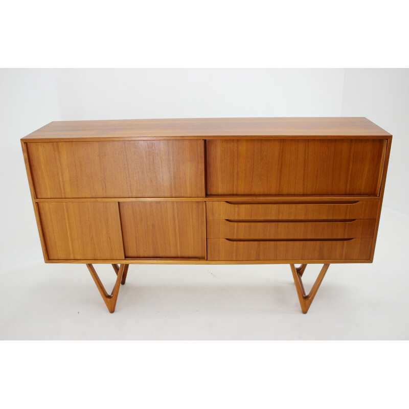 Vintage teak highboard by Kurt Ostervig, Denmark 1960s