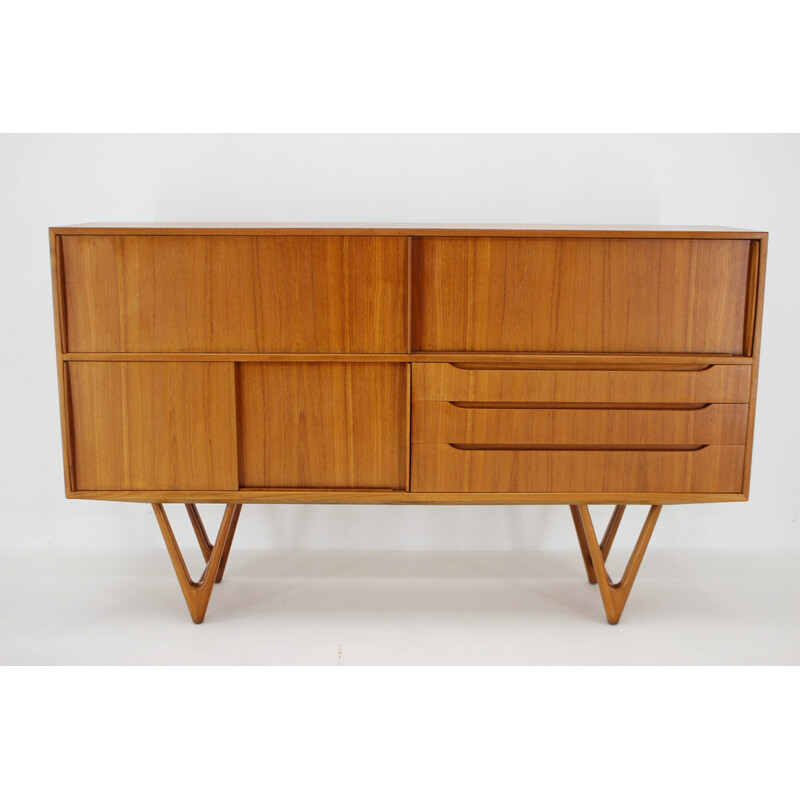 Vintage teak highboard by Kurt Ostervig, Denmark 1960s