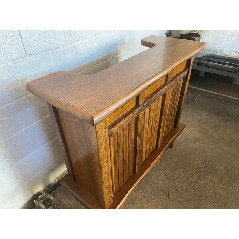 Vintage bar in solid elm by Aranjou, France 1960