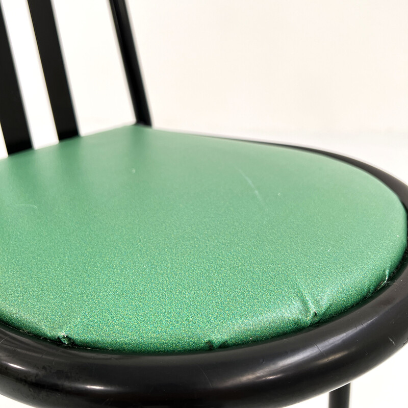 Vintage No.222 chair with green seat by Robert Mallet-Stevens for Pallucco Italia, 1980s