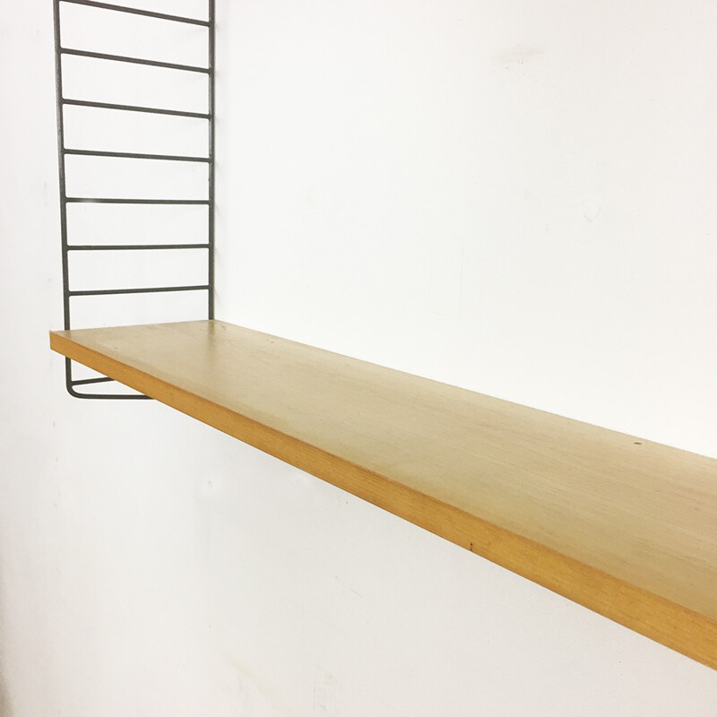 String Furniture ash shelving unit, Nisse STRINNING - 1970s