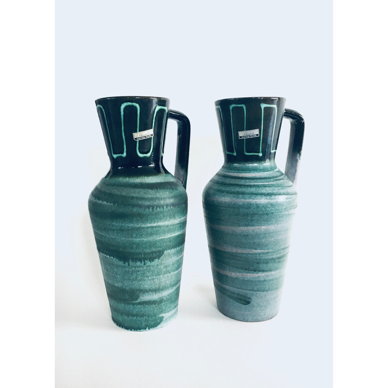 Paire de vases vintage Studio Pottery de Scheurich, Allemagne de l'Ouest 1960