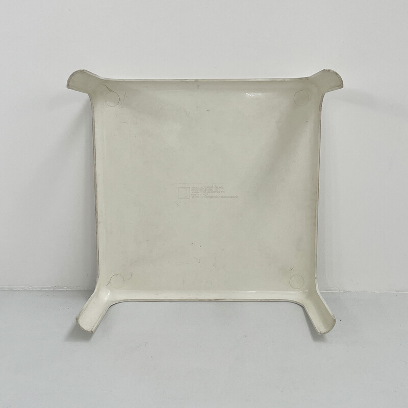 Mesa de centro blanca vintage Demetrio 70 de Vico Magistretti para Artemide, años 60