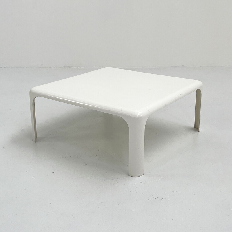 Mesa de centro blanca vintage Demetrio 70 de Vico Magistretti para Artemide, años 60