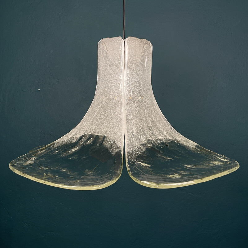 Vintage Murano glass pendant lamp Flower by Carlo Nason for Av Mazzega, Italy 1970s