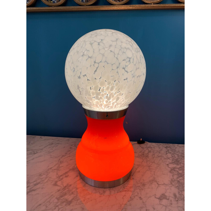 Vintage orange lamp by Carlo Nason, 1970